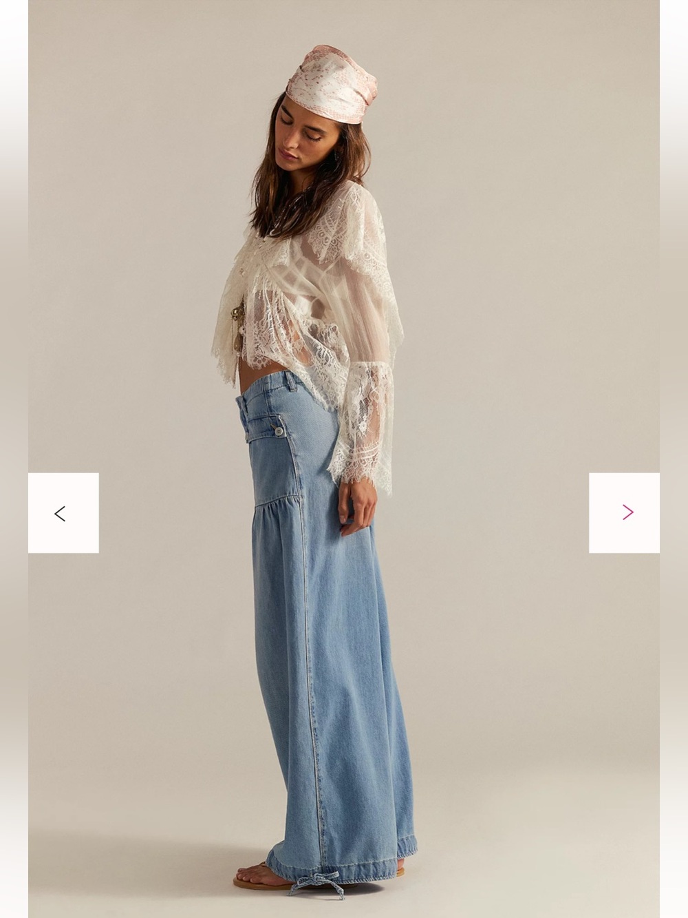 Free People Lotus Balloon Jeans in Bijou Blue size 25 - Picture 2 of 6